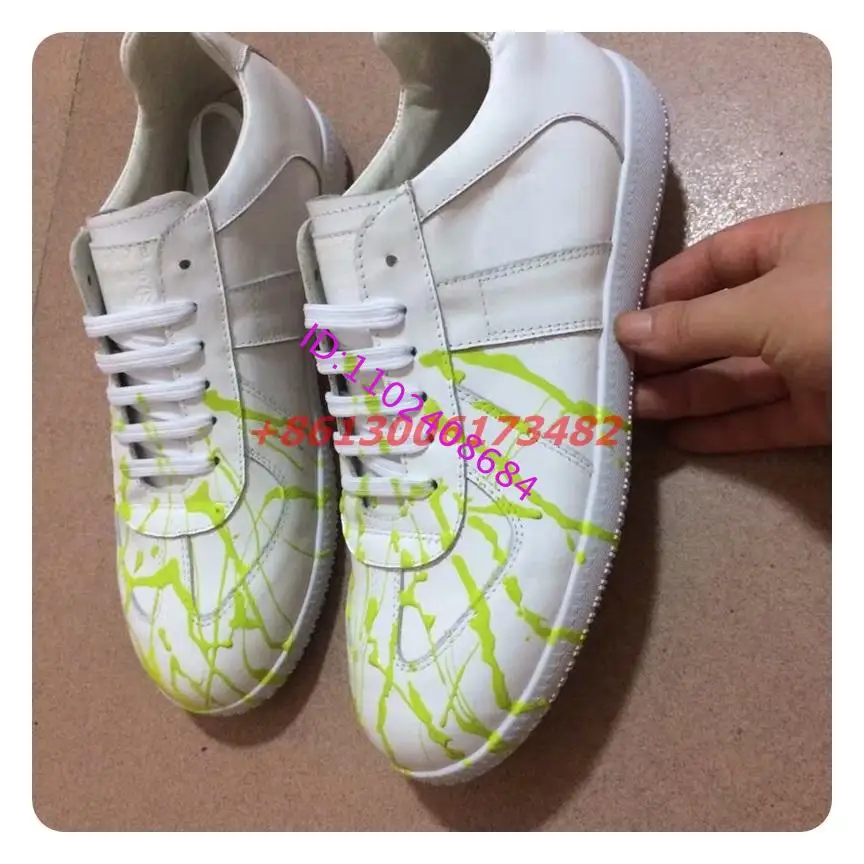 Fashion Men Lace Up Running Shoes Colorful Graffiti Genuine Leather Men Trainers Casual Man Graffiti Shoes Lace Up Men Trainers