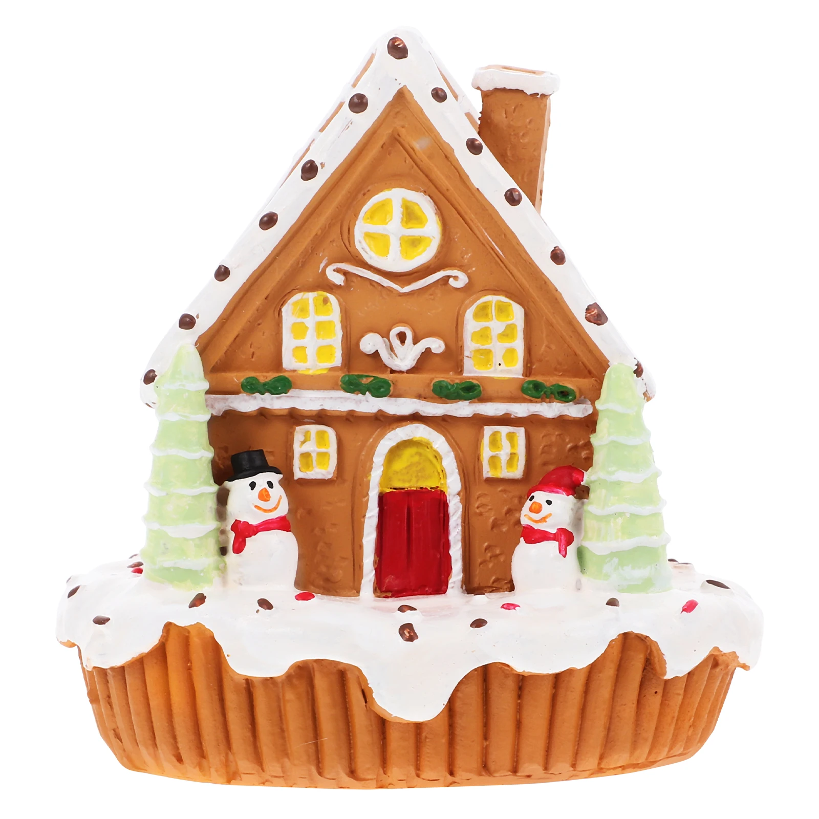 

Festive Christmas Ornament Resin Snow Village Mini Decor for Tabletop Window Showcase Holiday Party Display Xmas Micro