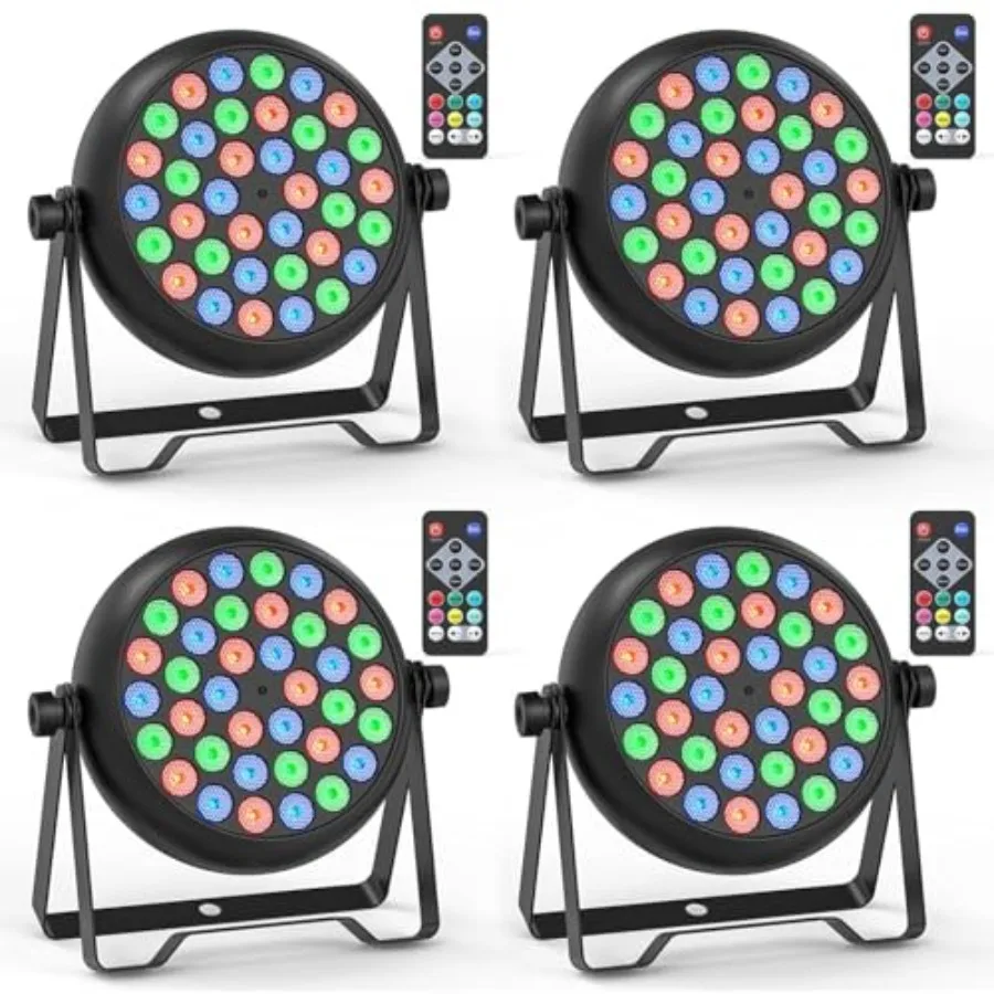 

36 LED Stage Lights, Corded RGB Par Lights, 4/7 CH DMX Par Can, LED Stage Par with Sound Activated and DMX 512, Uplights for We