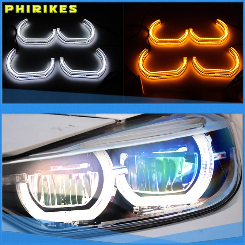 

LED Angel Eyes For BMW 3 Series F30 F31 F34 2012-2016 halogen headlight Car Lights Accessories Halo 3D DTM LCI Style Acrylic