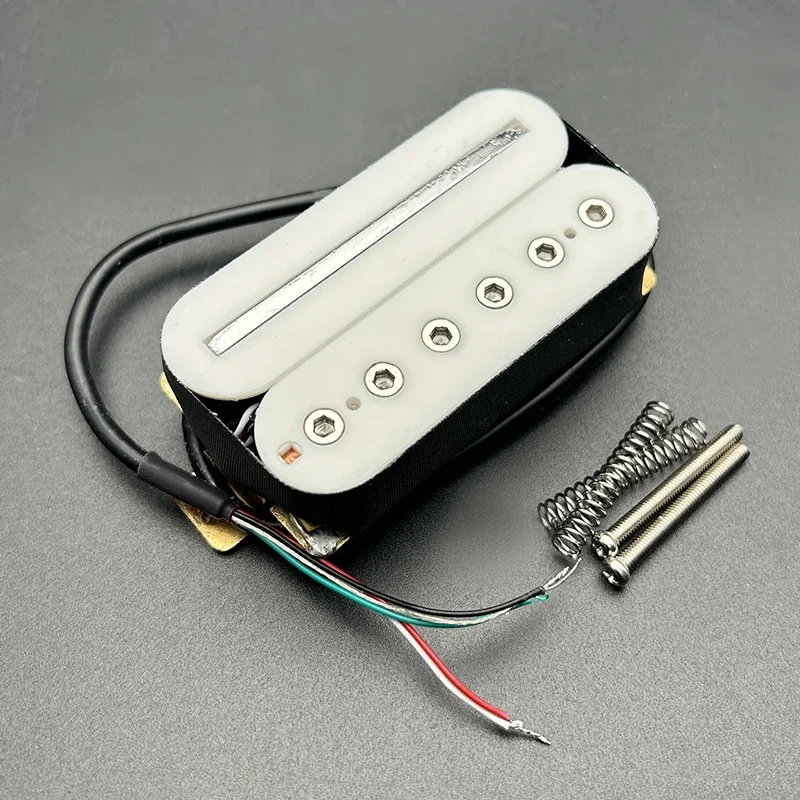 Electric Guitar Humbucker Blade and Hex Screw Adjusting Dual Coil Guitar Pickup with 4 Conduct Cable/Coil Splitting White