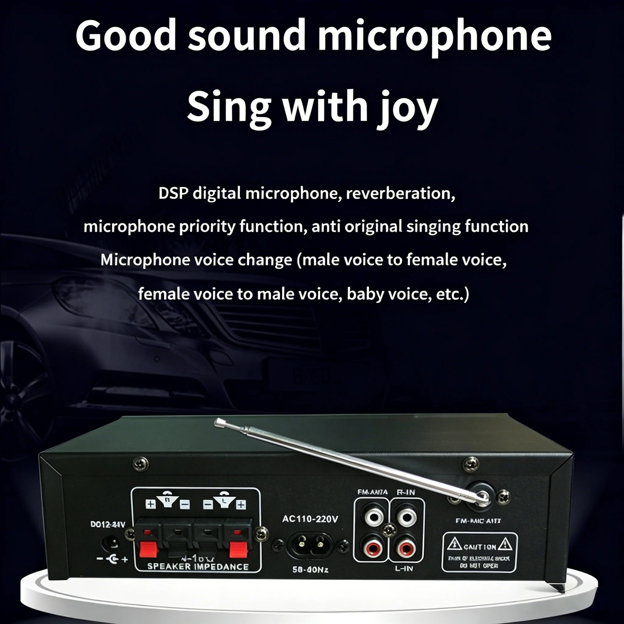 HiFi Digital Amplifier Small Power Bluetooth Surround Sound for Home Car Amplifier Speaker Card U Disk Radio DC