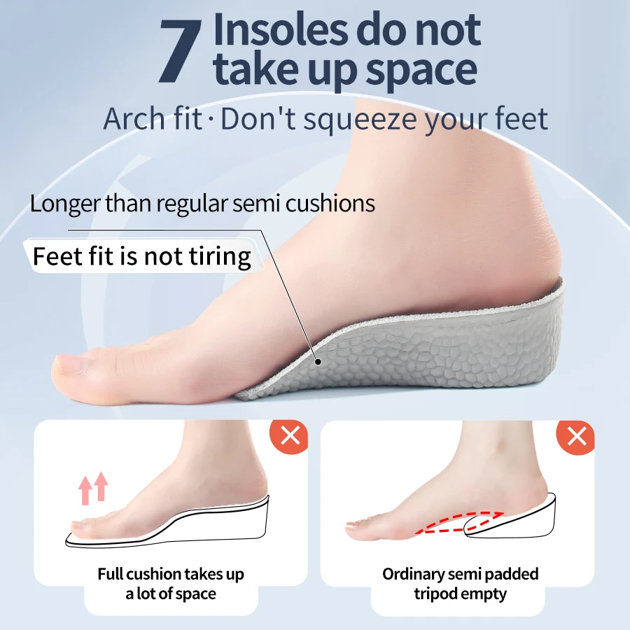 Not tired feet, three-point pad, inner heightening insole, heightening pad, comfortable arch support, sneakers, sports shoes, heightening artifact