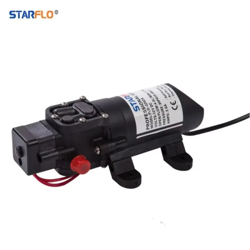 

STARFLO FLO-2202A 12V DC 80PSI 4LPM Knapsack Micro Electric Diaphragm Pump for RV Agriculture Irrigation with Pressure Switch