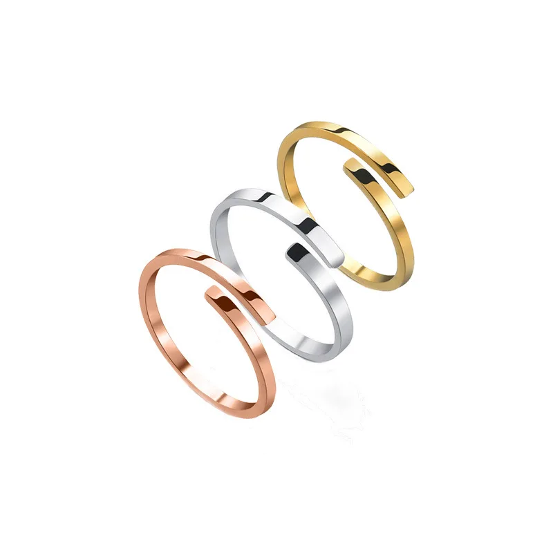 Luxury S925 Silver Custom Letter Engraving Ring Customized Resizable Name Open Rings Personalized Gold Plate Gifts Jewelry