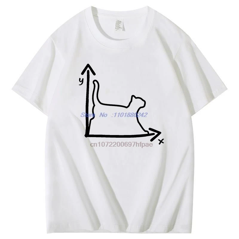Funny Gift Graphic T Shirts Cat Cat Coordinate System Math Nerd Summer Cotton New Shirts And T-Shirts Unisex Print T Shirt