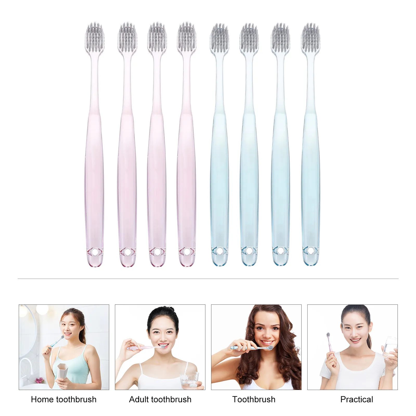 6Pcs Silver Ion Antibacterial Toothbrush Premium Adult Toothbrush Soft Bristles Penetrates Line Safely Removes Plaque