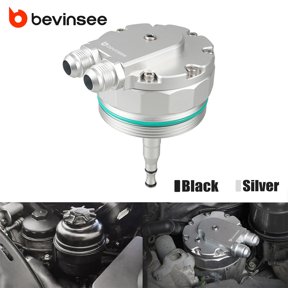 

BEVINSEE Oil Filter Cap For Oil Cooler,for BMW M52/M54 E39 E60 E61 E36 E46,X3 E83,X5 E53,Z4 E85, Replace 11421744000,11421741000