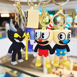 4 Styles Mugman Model PVC Dolls Anime Cuphead Cartoon Doll Car Key Accessories Toys Gifts For Child
