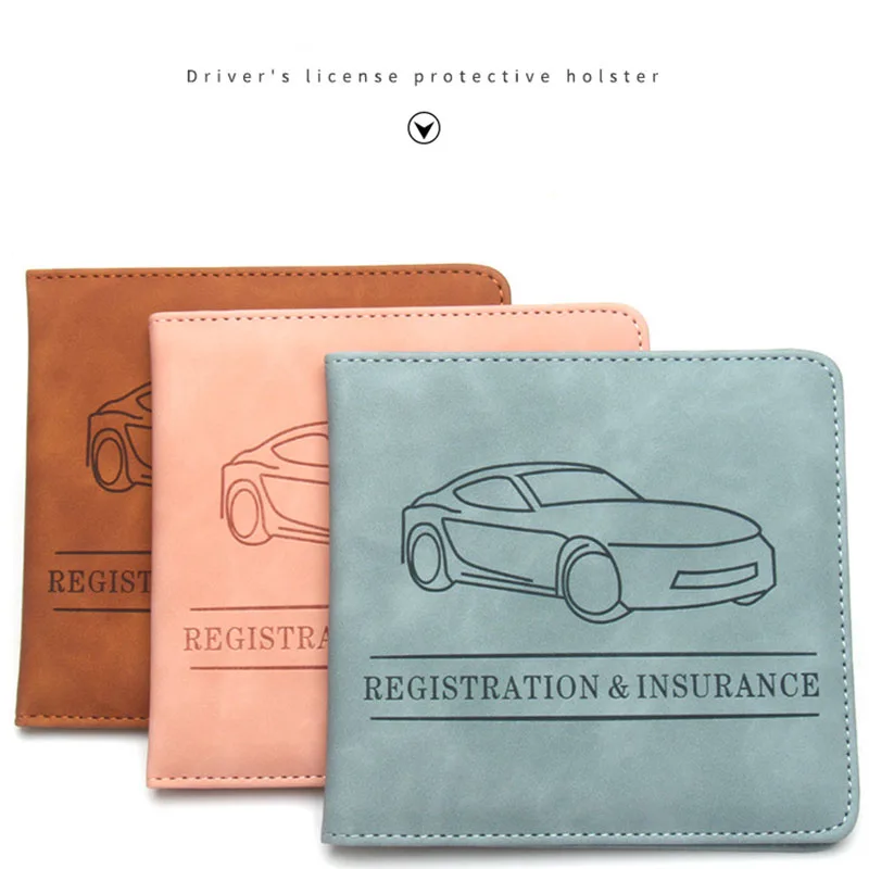 Automobile Driver\'s License Car Registration,Insurance Documents Paperwork Holder PU Leather Vehicle Glove Box Cards Organizer