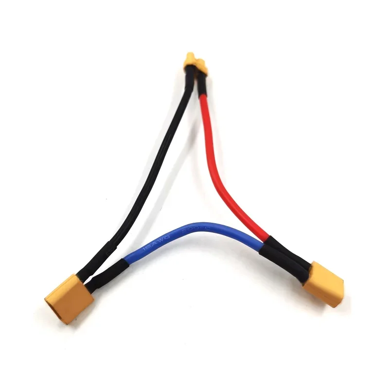 Extensão do cabo do conector da bateria paralela, Separador Y e O, Adaptador de plugue com fio Awg para RC FPV Xt30 T Plug