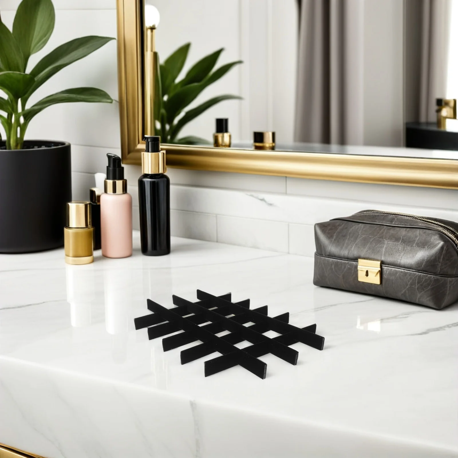 

Съемные разделители для хранения украшений, черные сетчатые отсеки для организации ящиков, устойчивая к царапинам подкладка