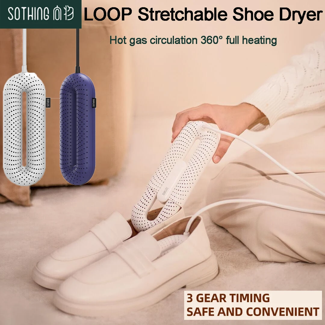 Sothing ZERO Shoes Dryer Pro 220V Portable 3 Gear Timing Purple Light Antibacterial Turbine PTC Heater 55 ° Constant Tmperature