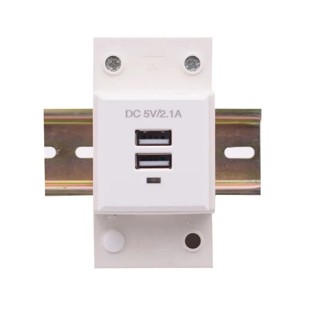 Industrial USB Port USB DIN Rail Socket For Factory Automation Compact Design AC90-240V Input 2.1A Output Current