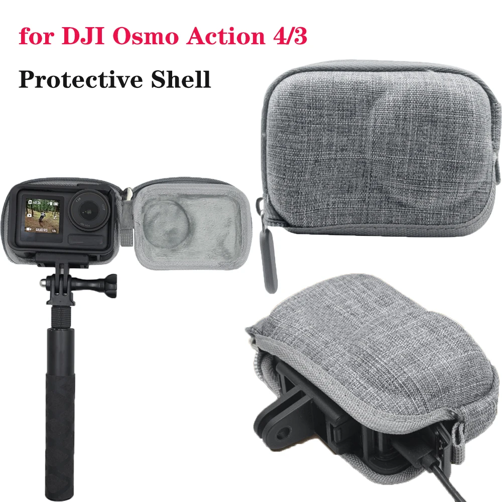 

New Mini Storage Protection Bag For DJI Osmo Action 4/3 Brushed Half Open Quick Release Carrying Case Storage Box Accessories