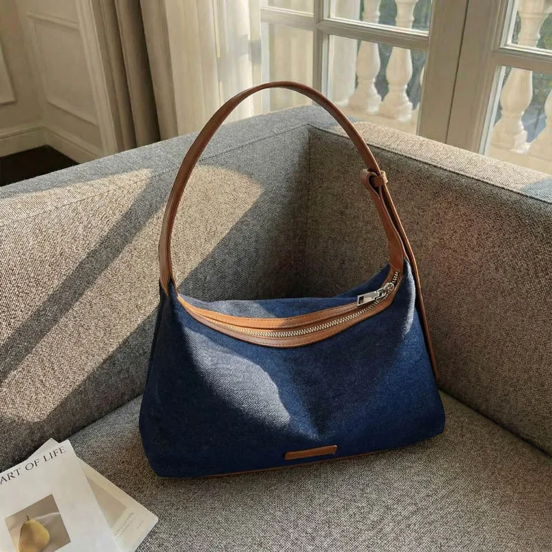 

Korean Style Denim Shoulder Bag Women Winter Vintage Casual Crossbody Handle Bag Fashionable Texture and Versatile Storage Bags