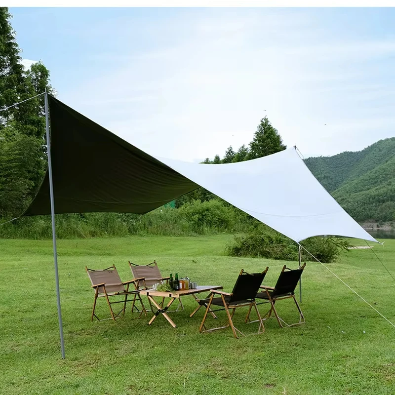 Vinyl Octagonal Canopy Camping Rainproof 210D Oxford Cloth Single Pole Sunshade Canopy Outdoor Light Luxury Camping Picnic