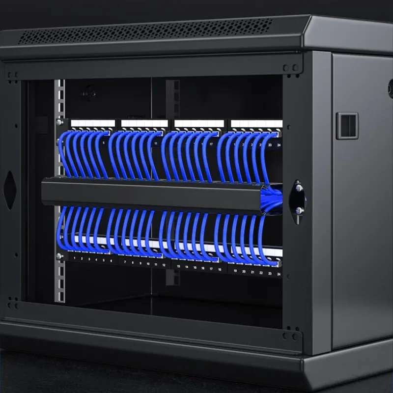 Metal 19 Inch 1u 24 Level 48 Slot Port Rack Network Cabinet Cable Management Manager