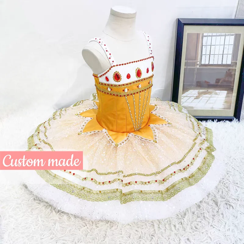 تخصيص ابنة فرعون أنثى الاختلافات الباليه توتو تنورة الأطفال الكبار أداء الباليه المنافسة اللباس