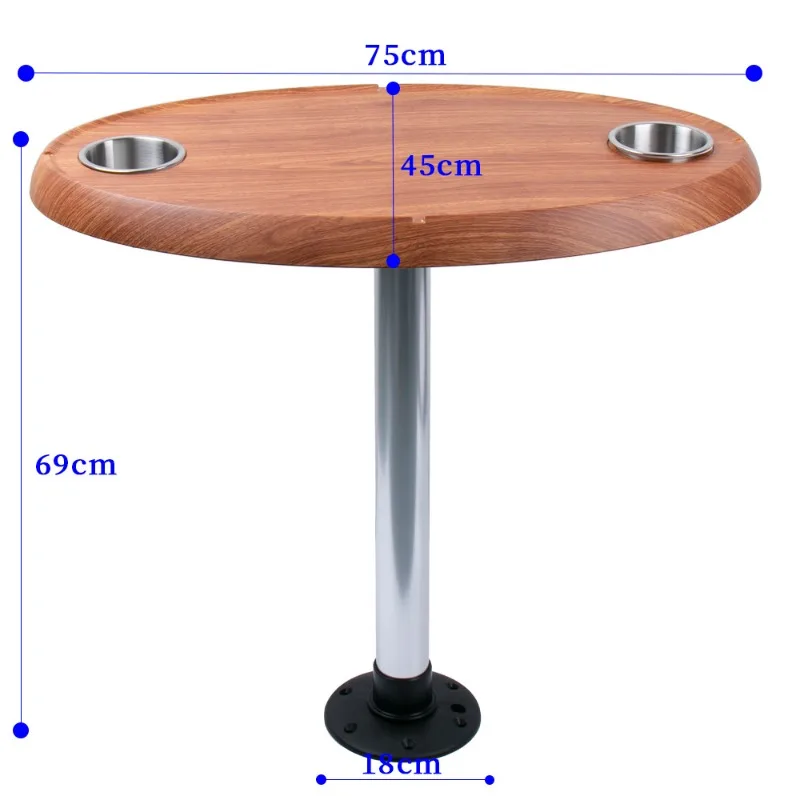 Marine, aluminum alloy yacht tea table, round coffee table, marine hardware accessories