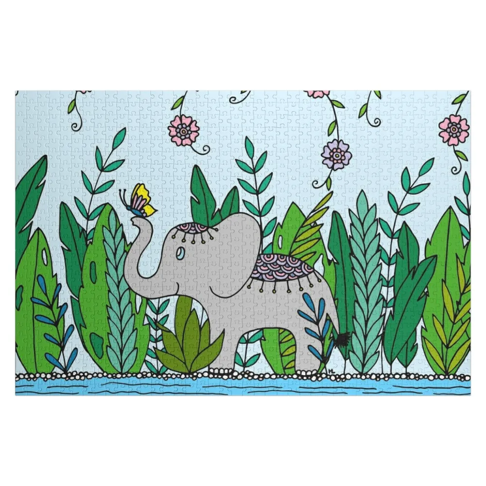 

Baby Elephant with Butterfly || Jungle || Animals || Cute Nursery Jigsaw Puzzle Personalised Christmas Toys Puzzle