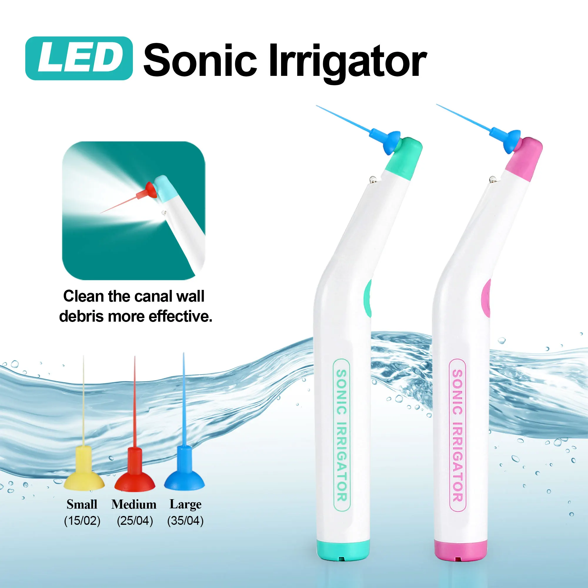 

Dental Endo Cleaning Green Single Press Odontologia LED Sonic Irrigator 60pcs Tip Dentistry Sonic Activator For Endo Root Canal