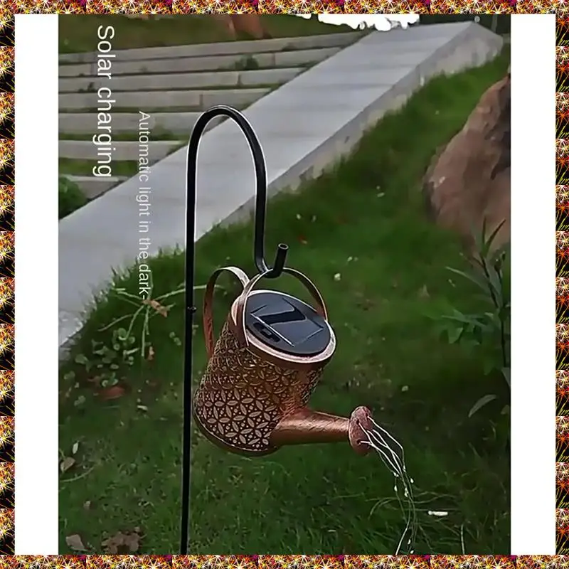 BTCL-luces solares para regadera, cadena de luces para hervidor de Metal Vintage, guirnaldas de luces LED impermeables para jardín Solar al aire libre