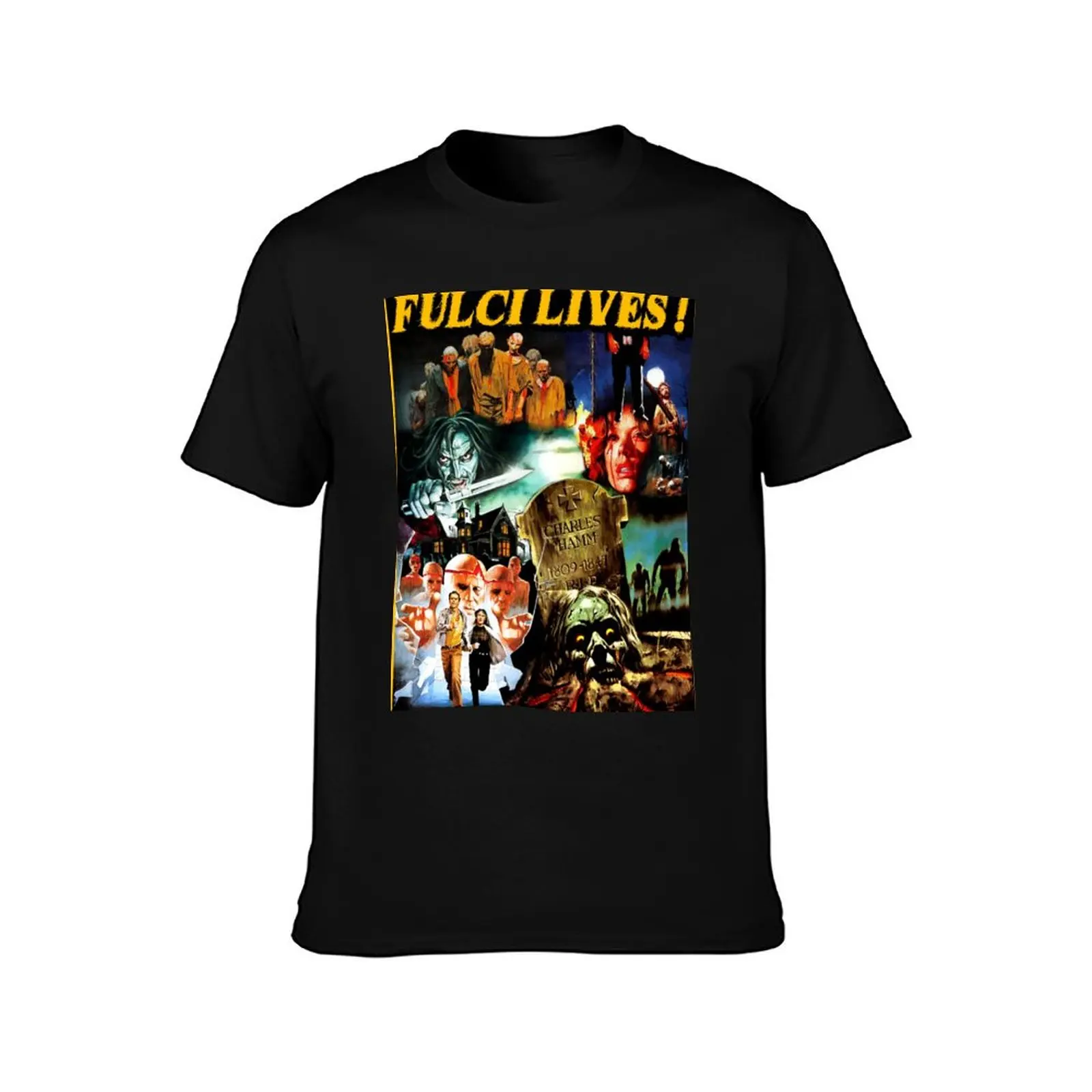 Fulci Lives! T-Shirt Summer Casual Cotton Tee Oversized Streetwear Tops Vintage Graphic Print Loose Fit Short Sleeve