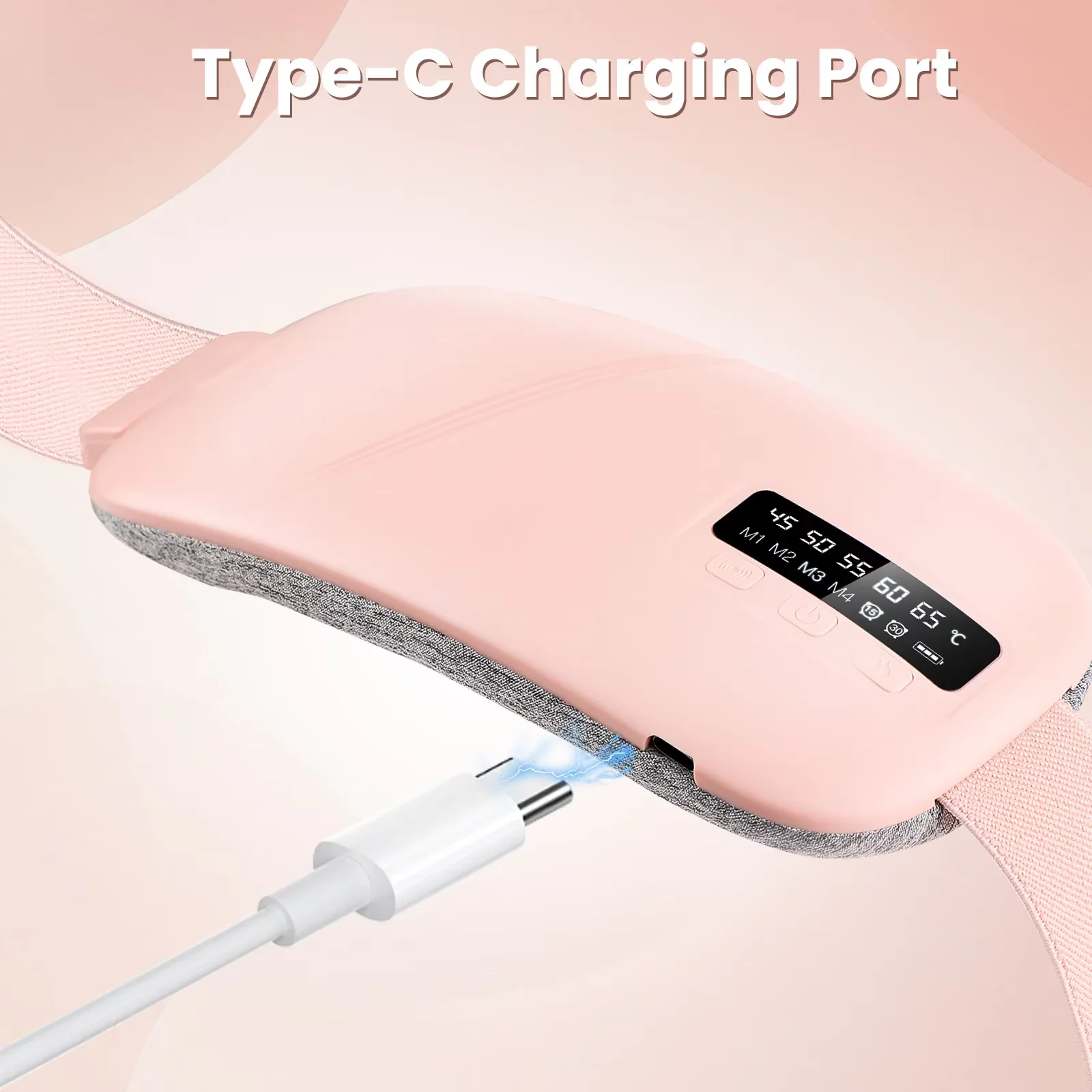 Electric Menstrual Period Massager Heating Massage Pad Belt for Female Waist Abdominal Lumbar Warm Belt Massage Device Vibration