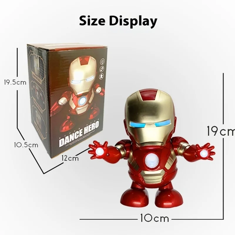 Viraal 2025, zingend dansend robotspeelgoed - Coole superheld in stalen stijl, elektrische schommelactie, briljante LED-verlichting en dynamische muziek