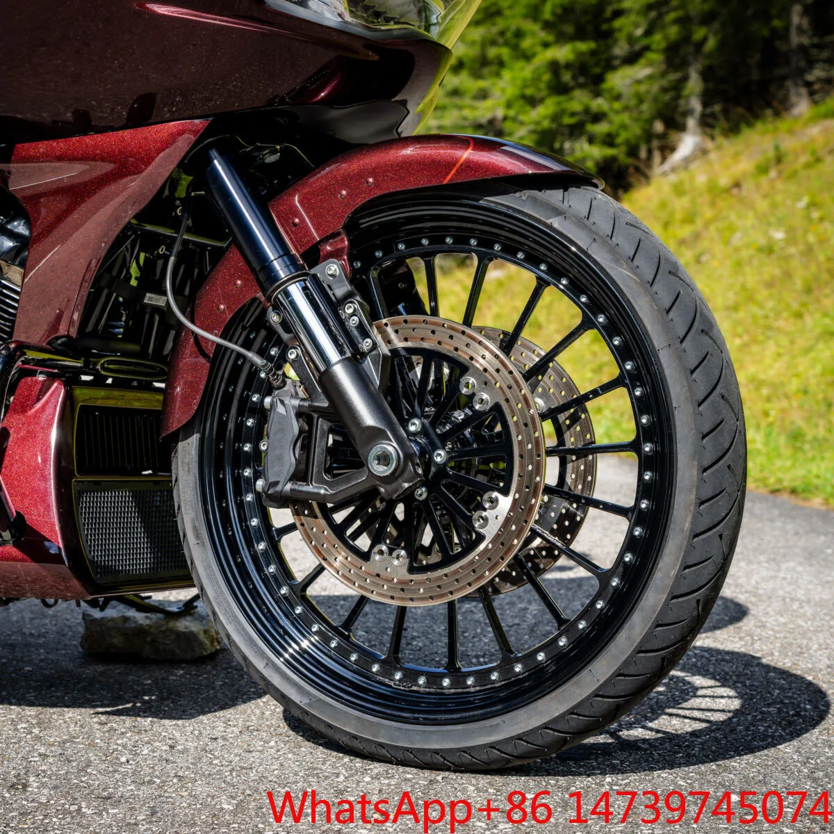 New Black Aluminum Alloy Motorcycle Replacement Wheels For 09-later Touring Models Front & RearZhang Xue Same‑Style Motorcycle A
