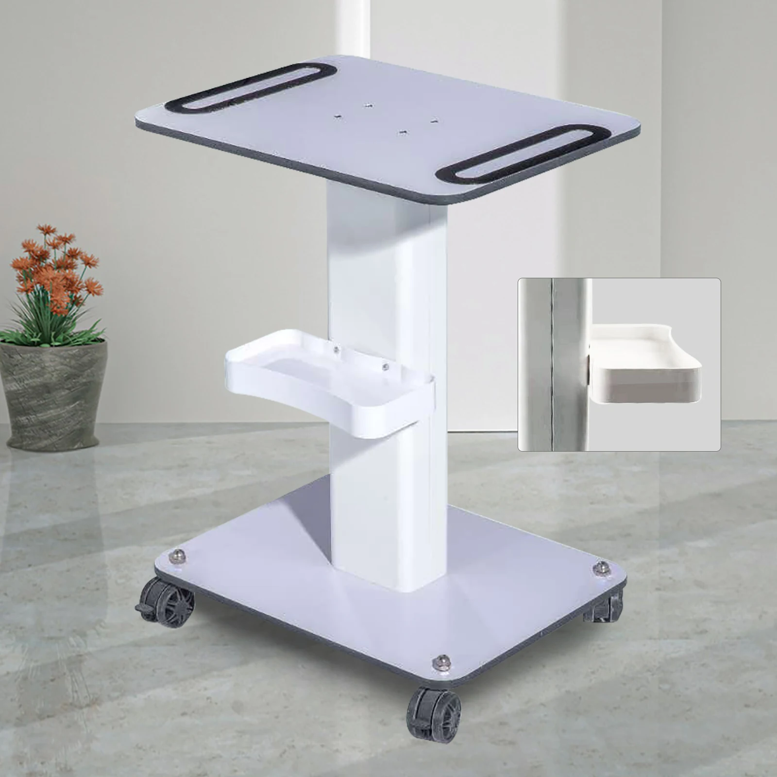 2 Layer Large Table Trolley Special for White Spectrometer High Load-bearing Storage Rack Multifunctional Shelf