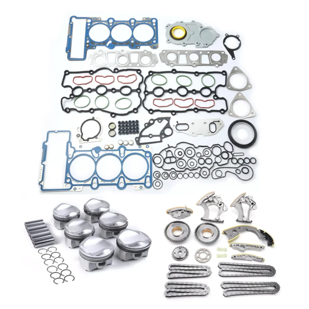 Engine Gaskets Rebuilding Overhaul Kit Timing chain Kit Piston kit For AUDI VW 3.0L 3.0 L T Q5 Q7 S4 A4 A6 CPAA CVBA 2011-2017