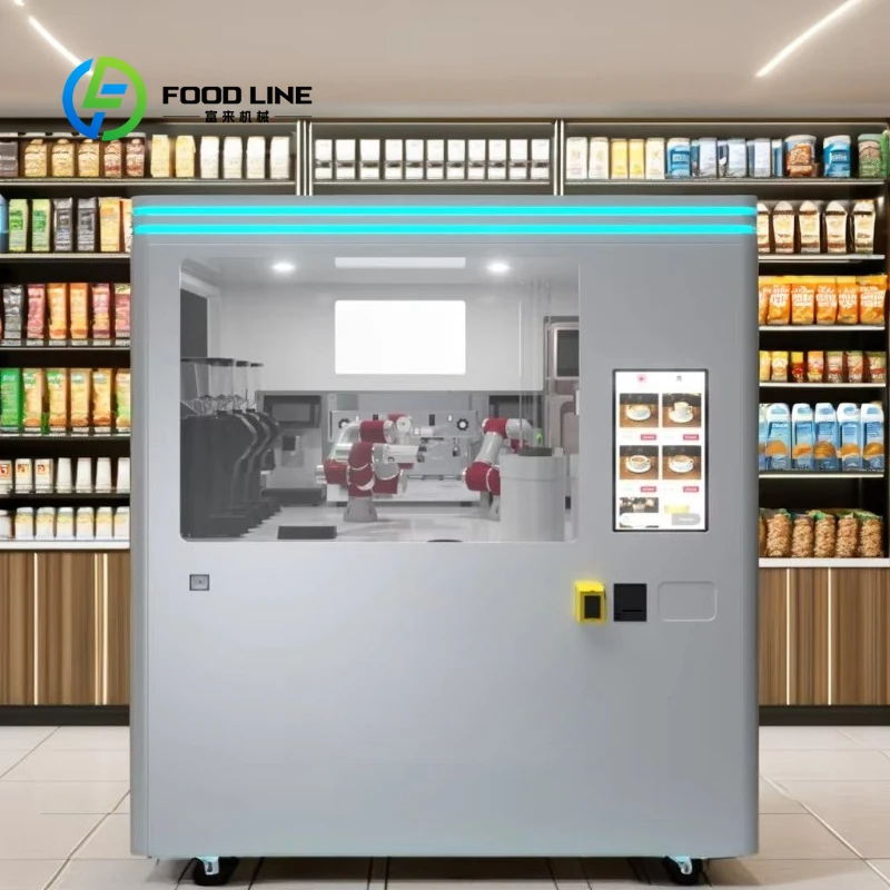 Customized Touch Screen Robot Barista Coffee Vending Kiosk Automatic 50s Serving WeChat Ali Pay Supported