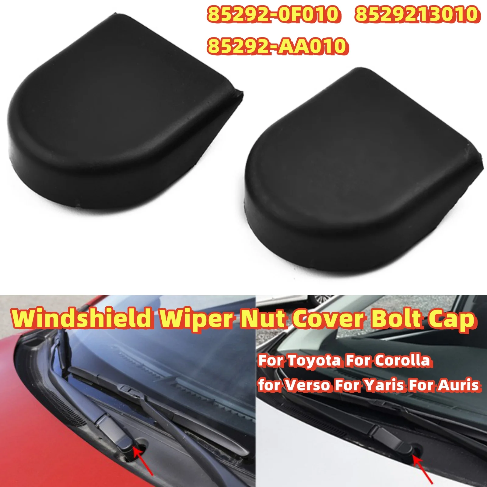 

2x Car Wiper Nut Cap 85292-0F010 8529213010 85292-AA010 Windshield Wiper Nut Cover Bolt Cap For Toyota For Corolla for Verso