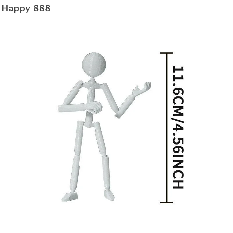 نموذج Stickman مطبوع ثلاثي الأبعاد متعدد المفاصل قابل للتعديل - شخصية عمل قابلة للوضع وعارضة أزياء مجمعة للتطبيقات الإبداعية