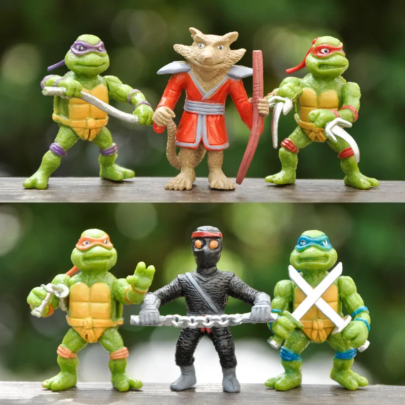 6pcs Teenage Mutant Ninja Turtles PVC Action Figure Raphael Donatello Toys Decor Adorable Cartoon Fashion Doll Kids Charm Gift