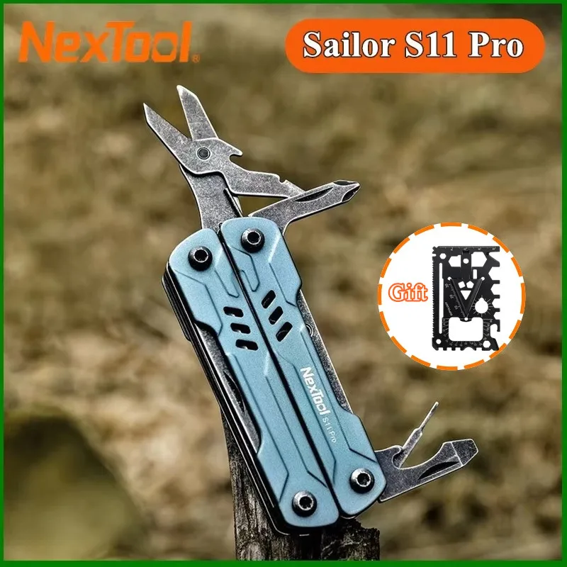 NexTool S11 Pro Mini Sailor Pliers 12-In-1 Multi Tool Pocket Knife Folding Tools Wire Cutters EDC Card Pin Screwdriver Scissors