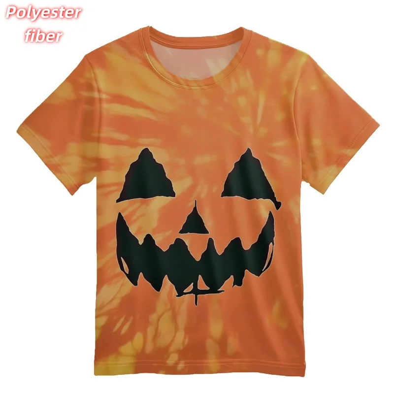 3D Printed Halloween Pumpkin T-Shirt For Men Cat Shark Pattern Tees Summer Street Casual Short Sleeve Tops Loose O-Neck T Shirts
