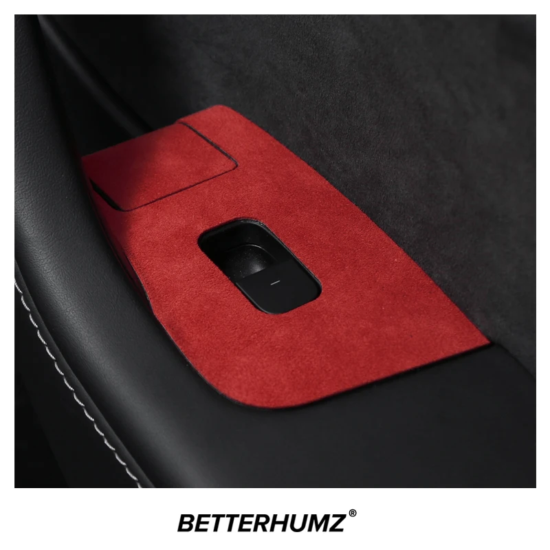 For Tesla Model 3 Y 2019-2023 Made of Alcantara Window Switch Lifter Panel Trim Frame Sticker Car Interior Tuning Accessories