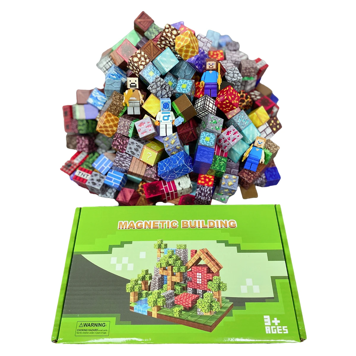 100PC blocs de construction magnétiques Mine monde aimant Cube ensemble pour garçon fille enfant âge 3 + bricolage modèle enfants tige tige sensorielle jouet cadeau