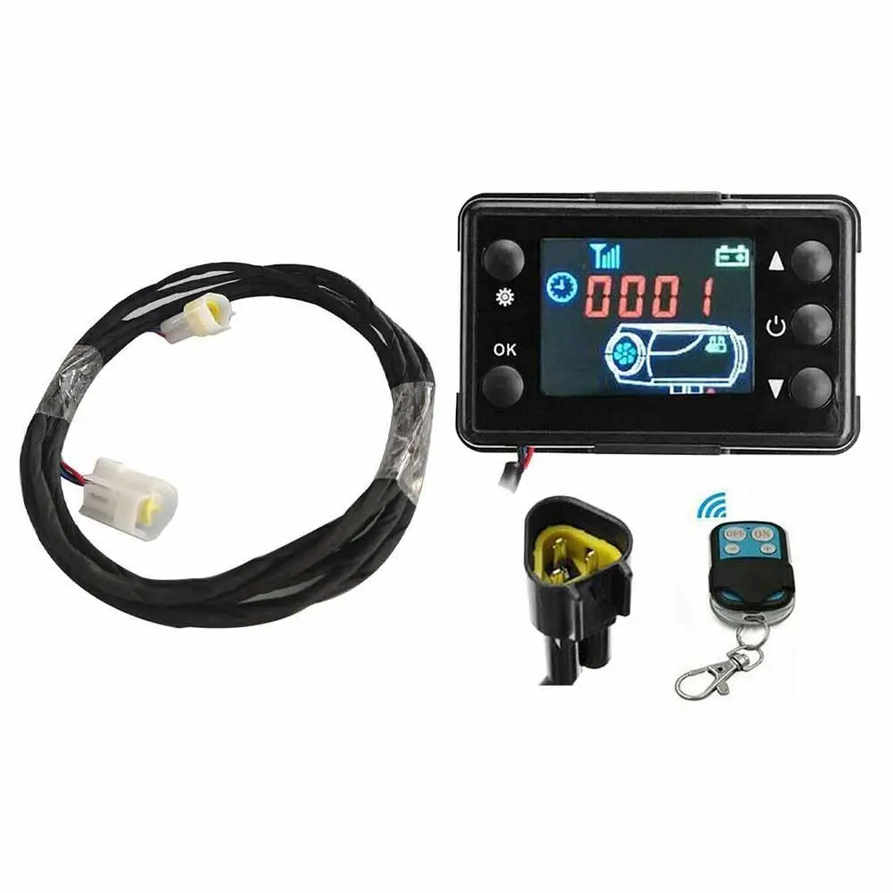 12V Air Diesel Heater LCD Monitor Switch Control Controller With Extension Cable For 3KW 5KW 8KW Air Diesel Parking Heater