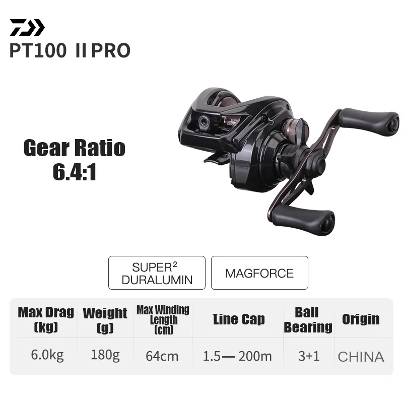 DAIWA PR 100 II Baitcast Reel 7.3:1 6kg Max Drag