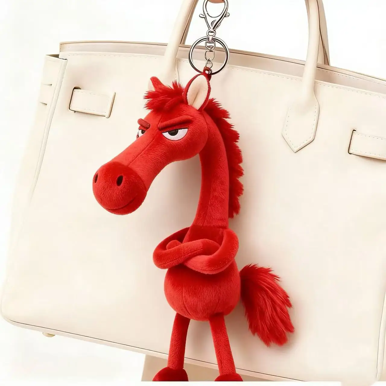 

Plush Arrogance Pony Keychain for Women Bag Pendant Decor Cute Plush Horse Car Keychain Party Gift Key Ring Keychain Accessories