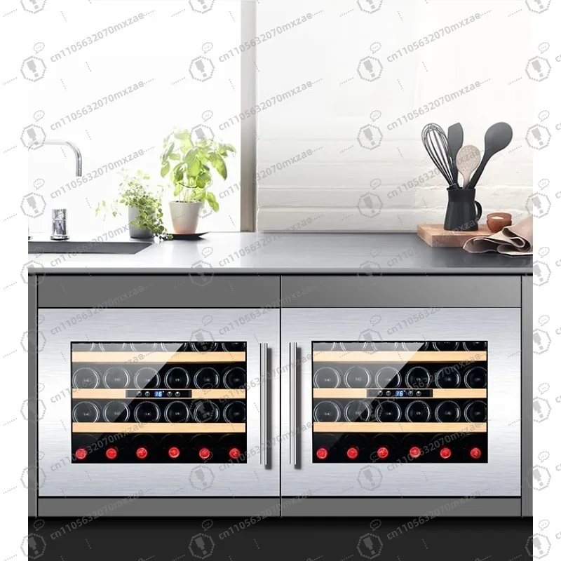 

Seamless Built-in Wine Cooler Compressor Thermostatic 5-22℃ UV-Resistant Glass for Home Bar Kitchen