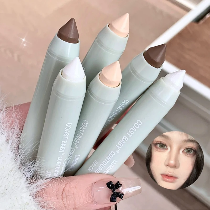 Barra de Maquillaje 3D Contour Stick, Iluminador, Resistente al Agua, Larga Duración, Lápiz de Sombreado Facial Estéreo, Bronceador, Cosméticos de Contorno