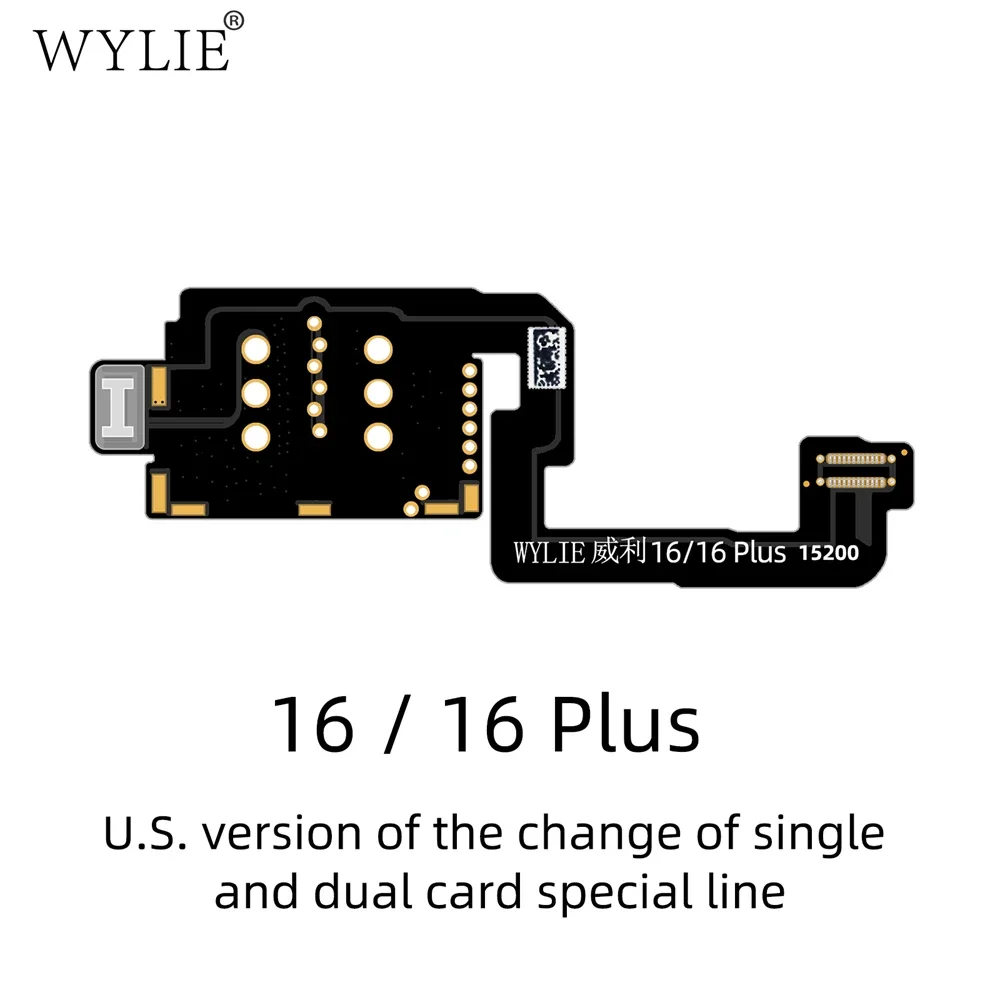 WYLIE Card for iPhone 16 15 Plus Pro Max 14 Dual to Dual Single Card Cable eSim to Sim No Need Separate No Damage Flex Part