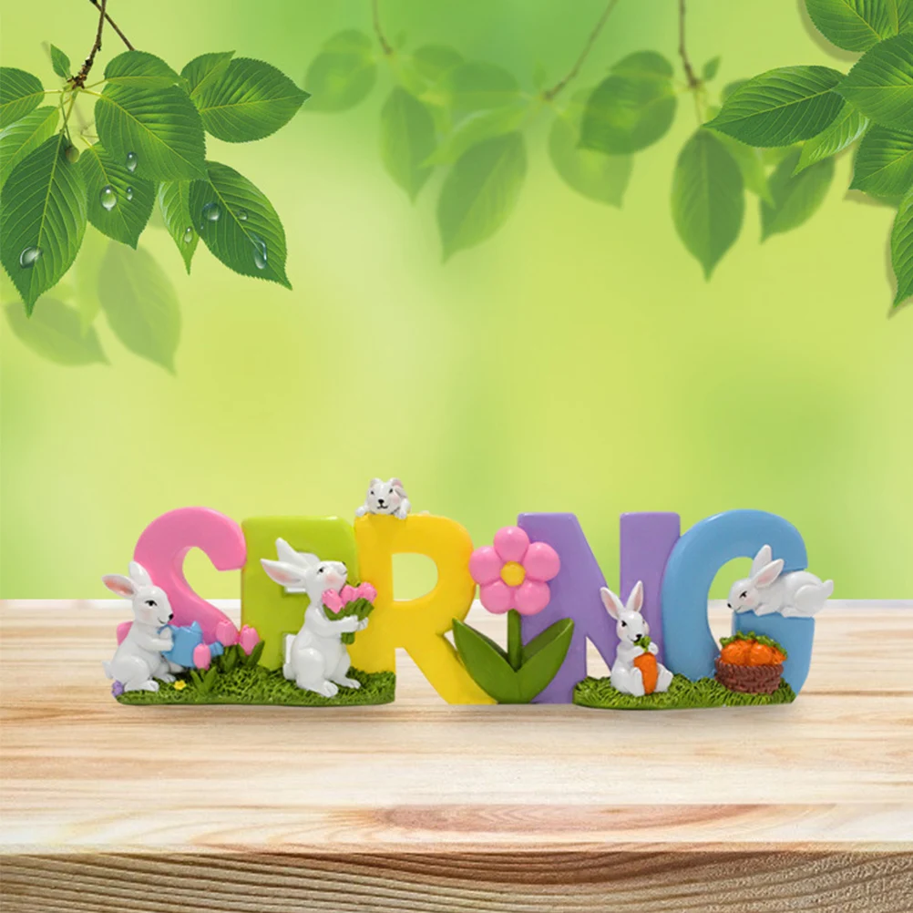 

Rabbit Alphabet Resin Decoration Tabletop Centerpiece Easter Resin Sign Easter Party Decoration Supplies