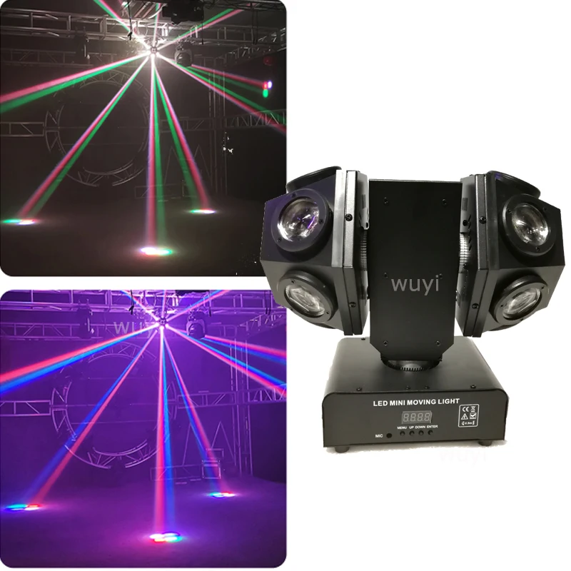 Multi Moving Head Light with Doub Arm and DMX512 Sound Control Strobe Red Green Laser Rotating Effect for Bar Disco Club Party