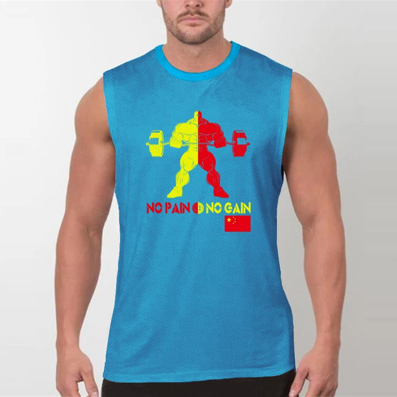 Men's Summer Quick Dry Running Vests Breathable Mesh Athletic Sleeveless Top Lightweight Training Gym Sports Exercise Tee